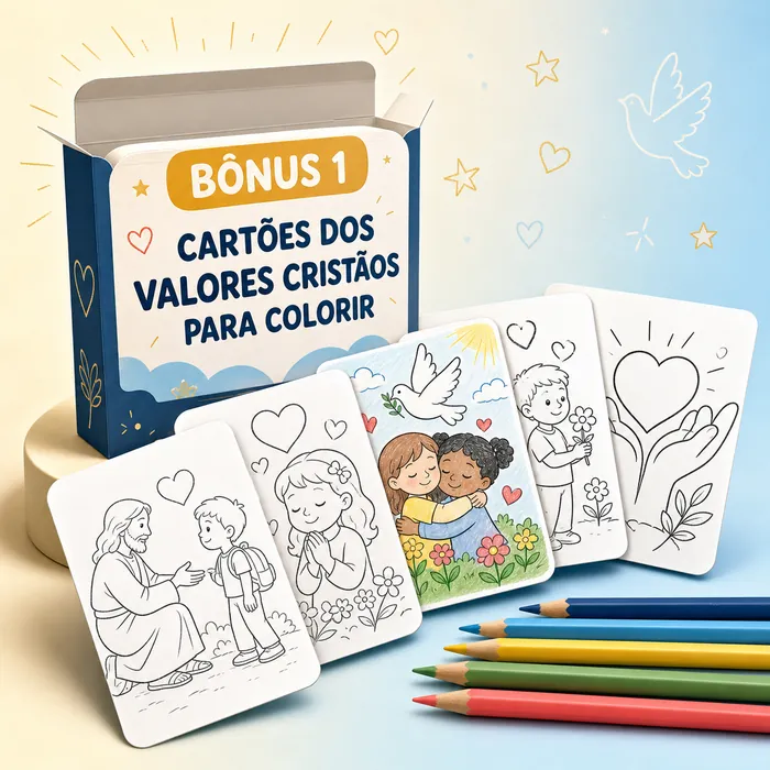 Cartões dos Valores Cristãos para Colorir